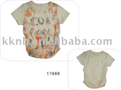 girl short sleeve ,round neck t-shirt (girl short sleeve ,round neck t-shirt)