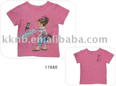 girl short sleeve round neck t-shirt (girl short sleeve round neck t-shirt)