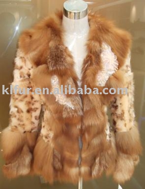 silver fox fur and mink fur coat (silver fox fur and mink fur coat)
