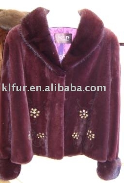 rex rabbit fur coat with silver fox fur collar (rex rabbit fur coat with silver fox fur collar)