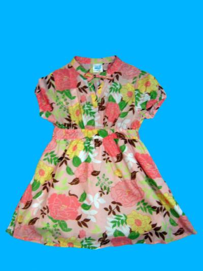 Girl`s flower pattern jumper suit