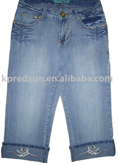 girls` denim short pants (girls` denim short pants)