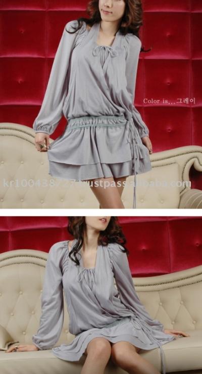 Halter Neck Double Shirring Dress (Halter Neck Remplissage Double Dress)