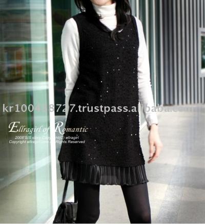 Round neck Spangle Frill, Onepiece Dress (Round neck Spangle Frill, Onepiece Dress)