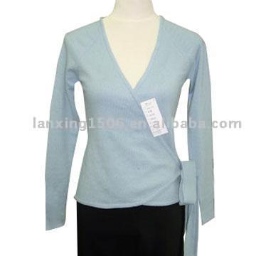 Ladies` 100% wool v-neck sweater (Дамские 100% шерсть V-шею свитер)
