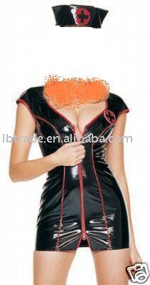 PVC Gothic Nurse Fancy Dress Costume (PVC Gothic Nurse Fancy Dress Costume)