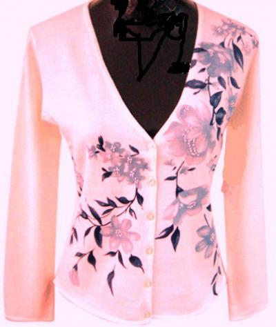 Ladies` V-neck pinting sweater (Ladies` V-neck pinting sweater)