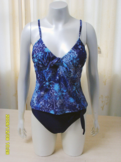 Ladies` print tankini + solid pant (Ladies` print tankini + solid pant)