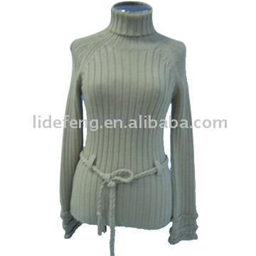 Ladies` Sweater with Belt (Ladies` Sweater with Belt)