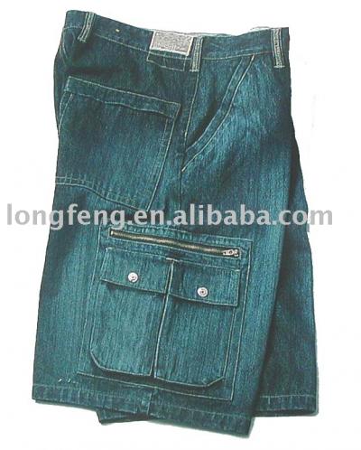 Mens Slub Denim Cargo Shorts(mzxs-495) (Mens Slub Denim Cargo Shorts (mzxs-495))