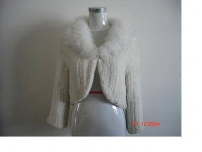 Fur Garment-Rex fur knitted jacket with fox collar (Pelzanzug-Rex Fell Strickjacke mit Fuchskragen)