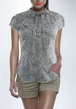 cotton printed voile blouse (cotton printed voile blouse)
