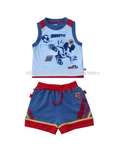 boy`s flocking T shirt and shorts set (boy`s flocking T shirt and shorts set)