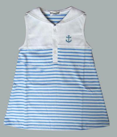 girls` stripe dress (girls` stripe dress)