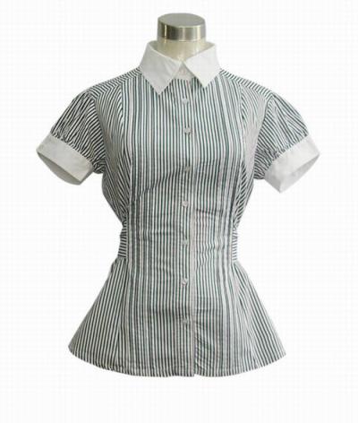 LS019 100% cotton ladies` shirt (LS019 100% cotton ladies` shirt)