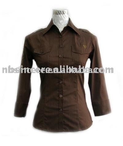 LS005 100% cotton ladies` shirt (LS005 100% cotton ladies` shirt)