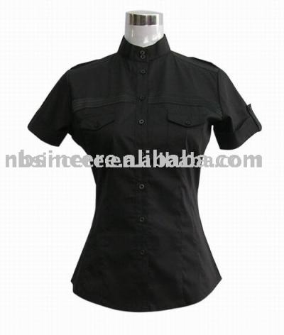 LS014 97% cotton 3% spandex ladies` blouse (LS014 97% cotton 3% spandex ladies` blouse)