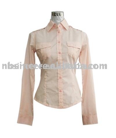 LS020 97% cotton 3% spandex ladies` blouse (LS020 97% cotton 3% spandex ladies` blouse)