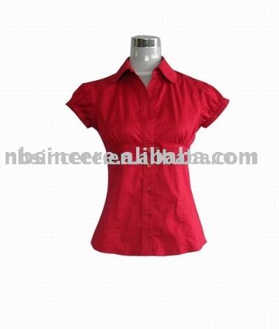 Ls016 97% Cotton 3% Spandex Ladies` Blouses (Ls016 97% Cotton 3% Spandex Ladies` Blouses)