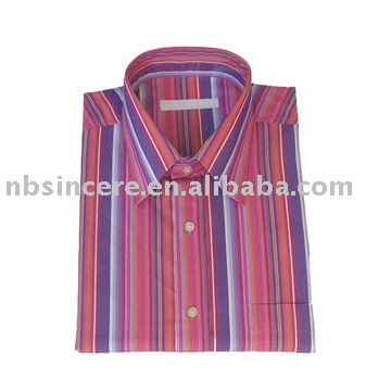 100% cotton Men`s Stripe Shirt (100% cotton Men`s Stripe Shirt)