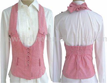 pink stripe cotton vest (Жилет розовые хлопчатобумажные полосы)