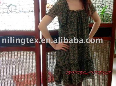 Discharge Printing Lady`s dress (Polyester Chiffon Fabric) (Décharge Impression Lady `s dress (polyester Tissu chiffon))