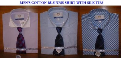 Men`s Formal Shirt (Cot ) / Tie (SilK) Set (Men `s Formelle Shirt (Kinderbett) / Tie (Seide) Set)
