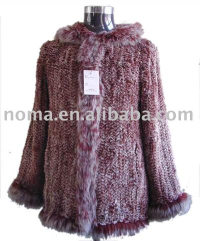 rex knitted coat with fox trim fur garment (rex knitted coat with fox trim fur garment)