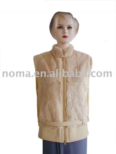 lady`s rabbit vest fur garment (Lady `s vêtement veste de fourrure de lapin)