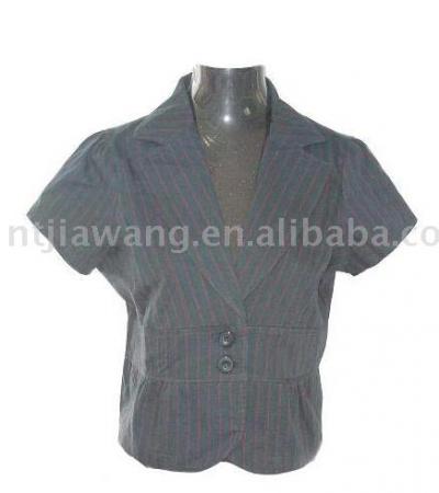 Ladies cotton stripe jacket (Mesdames veste en coton rayé)