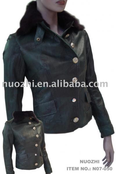 Ladies` Lamb Nappa Jacket With Rabbit Furs (Ladies` Lamb Nappa Jacket With Rabbit Furs)