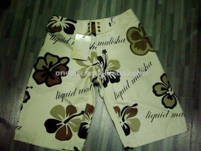 Silk Screen Printed Beach Shorts