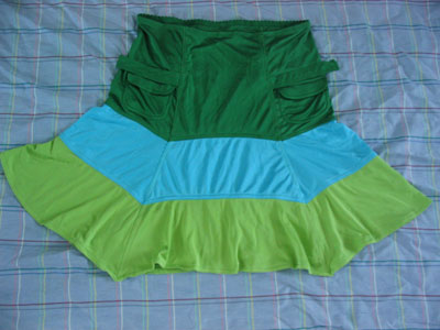 100% silk satin embroidery skirt