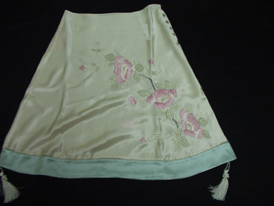 100% silk satin embroidery skirt