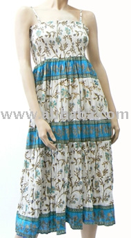Cotton Shirred Dress (Хлопок гофрированного платье)