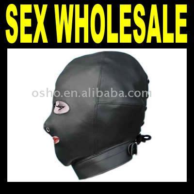 Leather Hood Full Mask Costume Party Wear