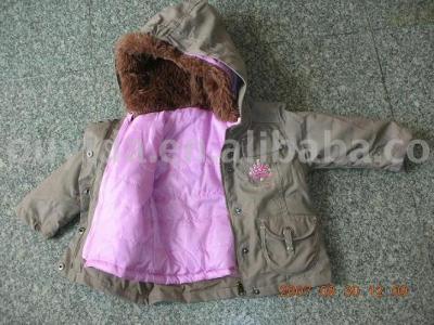 Girl`s two piece padded jacket stock (Girl `S двух частей дополняется складе куртка)