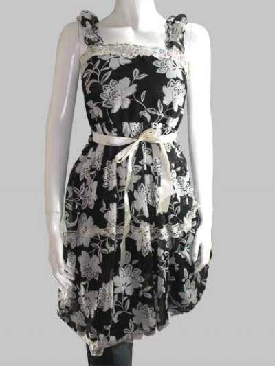 Sexy Black Chiffon Low Cut Lace Frock Dress Lady Fashion (Sexy Black Lace chiffon Low Cut Redingote Dress Lady Fashion)