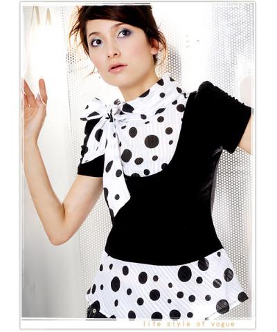 Fashion Union Free Delivery Code on Black Dot Top Fashion Lady Uniform Beauty  Sexy Black Dot Top Fashion