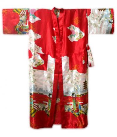 Chinese Silk Kimono Style Sleep Robe (Chinese Silk Kimono Style Sleep Robe)