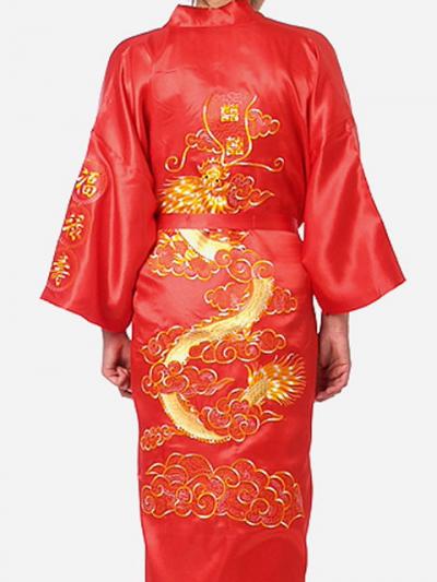 Chinese Silk Kimono Style Sleep Robe (Chinese Silk Kimono Style Sleep Robe)