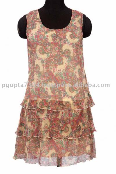 Chiffon Paisley Printed Dress (Шифон Пейсли Печатный платье)