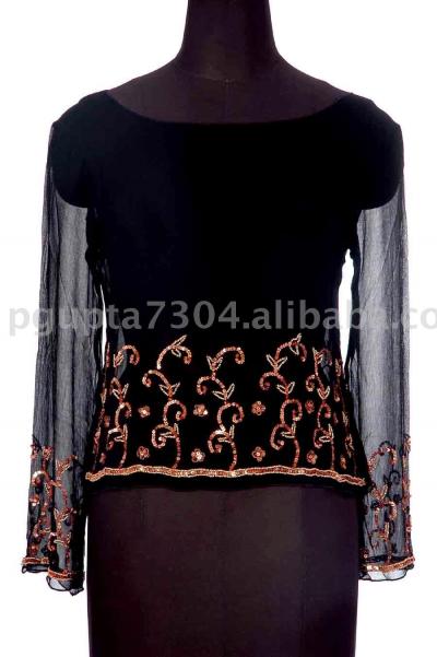 Chiffon Embroidered Top Ladies Blouse (Шифон вышитая блузка Топ дамы)