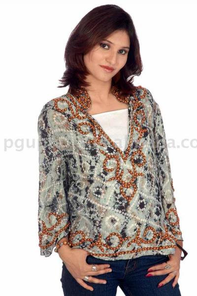 Silk Habotai Beaded Kurti (Silk Habotai Beaded Kurti)