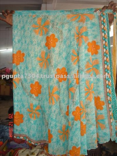 2 Layer Reversible Sari Wrap Skirt (Layer 2 réversible Sari Wrap Skirt)