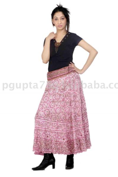 Heavy Hand Embroidered Silk Skirt (Heavy Hand Embroidered Silk Skirt)