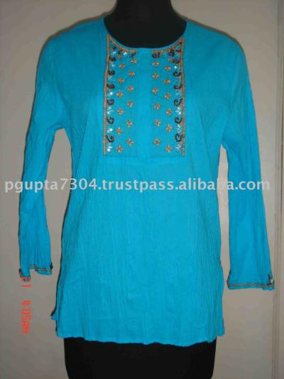 Cotton Embroidered Kurti (Coton brodé Kurti)