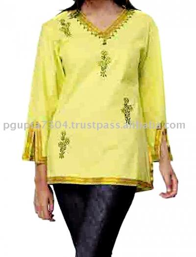 Cotton Three Fourth Sleeved Kurti (Cotton Three Fourth Sleeved Kurti)