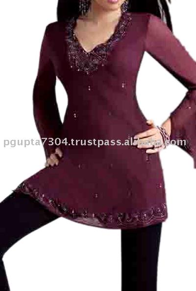 Chiffon Embroidered Kurti (Chiffon bestickt Kurti)