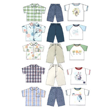 Babies` 3pc Set (Cotton Shirt + Pants + T-Shirt) (Младенцы `3pc Set (хлопчатобумажную рубашку + брюки + T-Shirt))